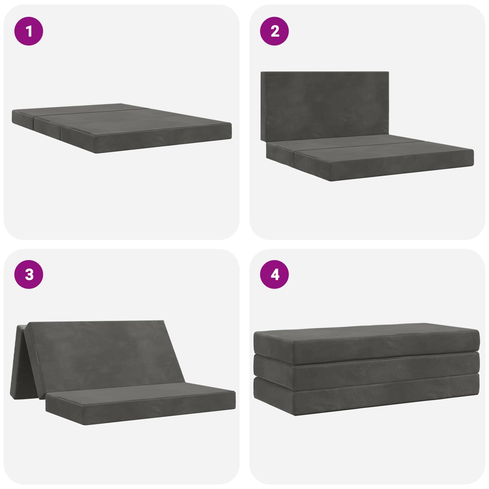 Sofa na razvlačenje 160 x 67 x 45 cm Tamnosiva