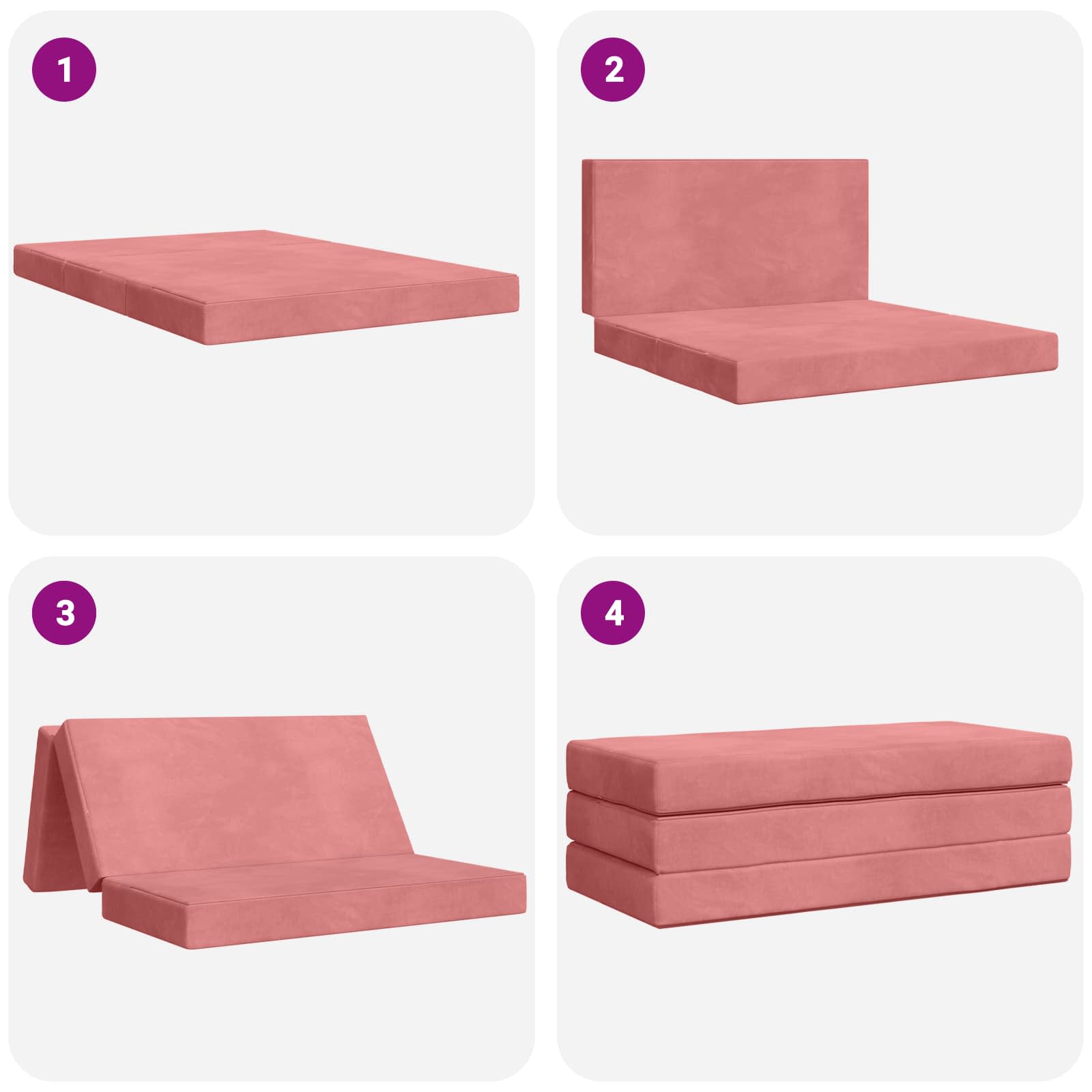 Sofa na razvlačenje 160 x 67 x 45 cm Ružičasta