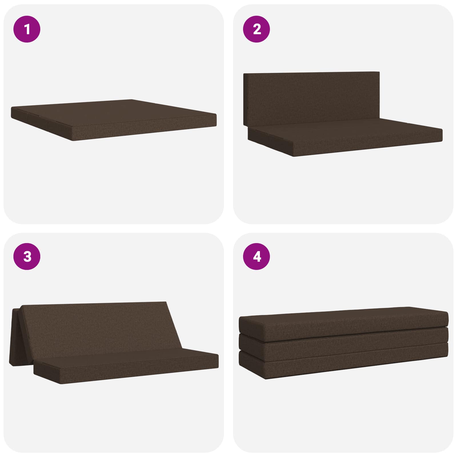 Sofa na razvlačenje 180 x 67 x 45 cm Sivosmeđa