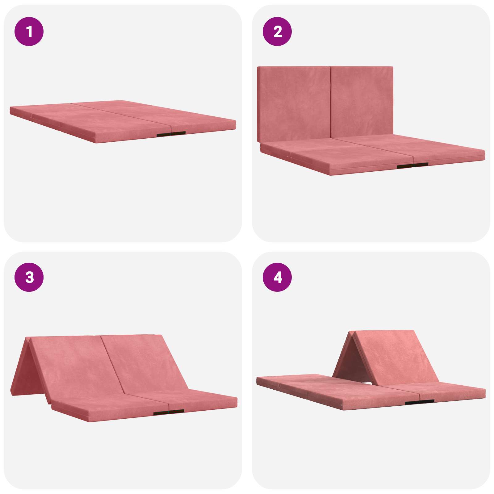 Sofa na razvlačenje 140 x 67 x 45 cm Ružičasta
