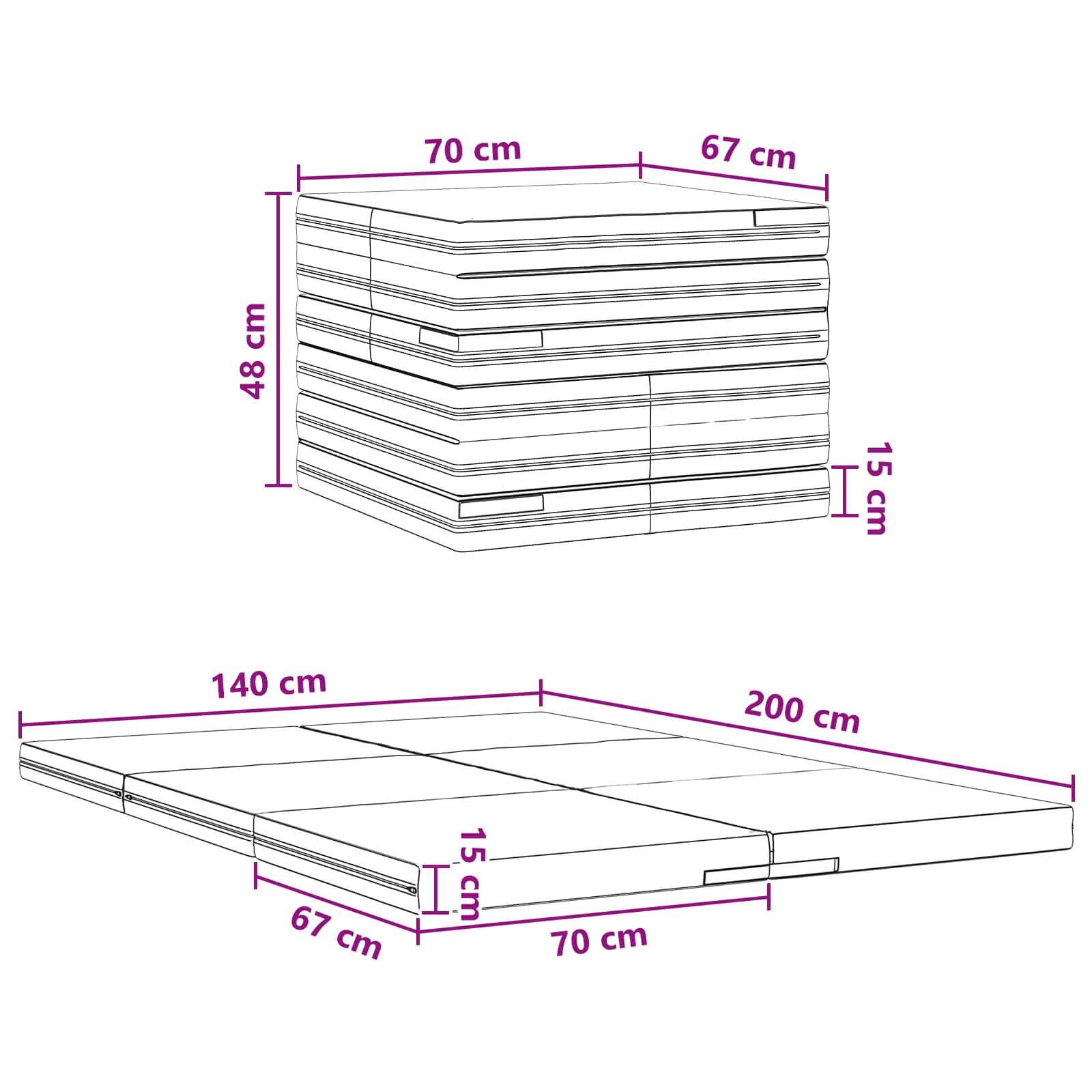 Sofa na razvlačenje 140 x 67 x 45 cm Ružičasta