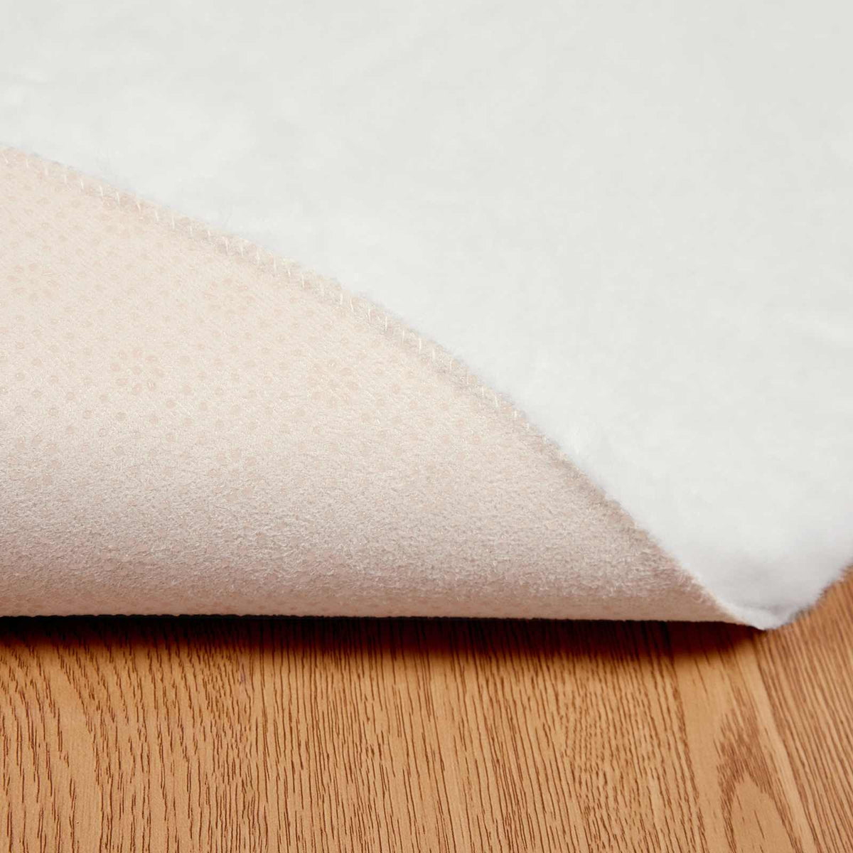 Protuklizni tepih od umjetnog zečjeg krzna OLITE Bijela Ø 100 cm