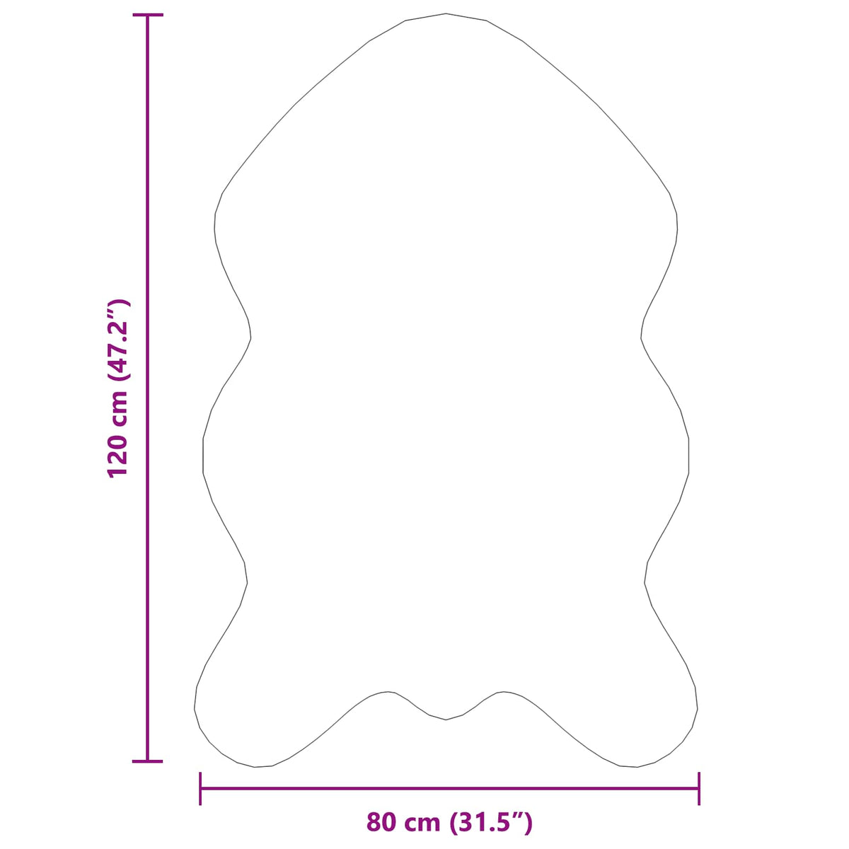 Protuklizni tepih od umjetnog zečjeg krzna OLITE Bijela 80 x 120 cm
