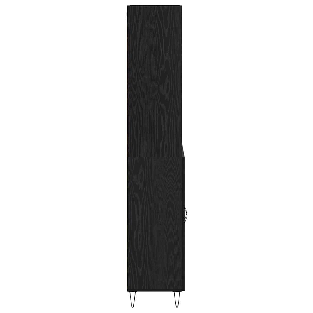 Highboard 2 pcs Crni hrast Konstruirano drvo