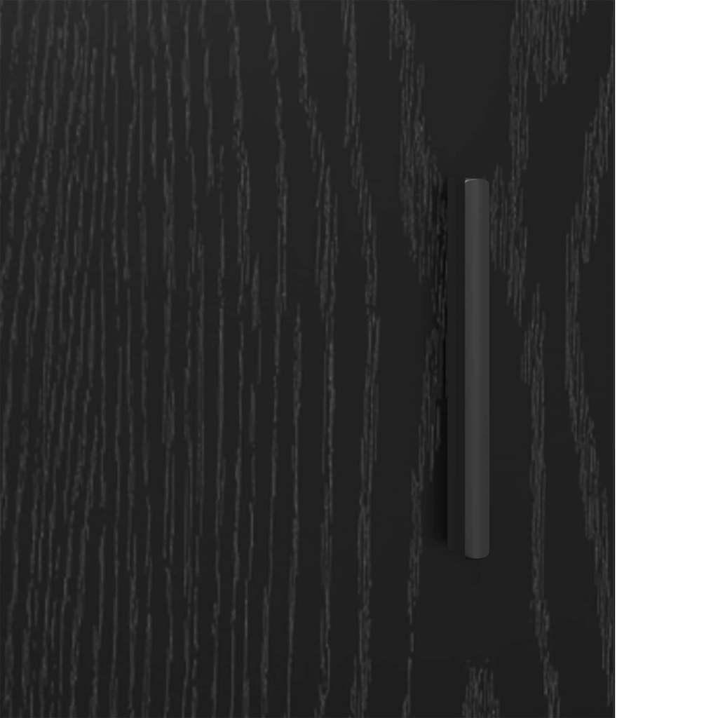 Highboard 2 pcs Crni hrast Konstruirano drvo