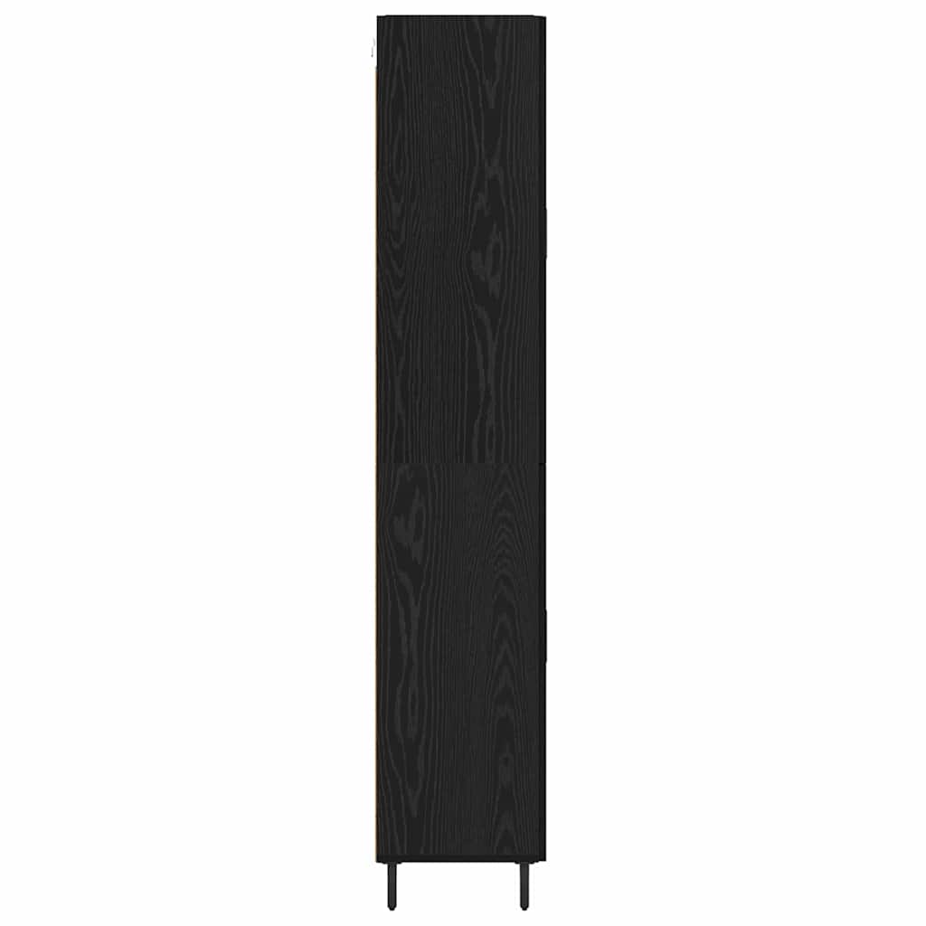 Highboard 2 pcs Crni hrast Konstruirano drvo