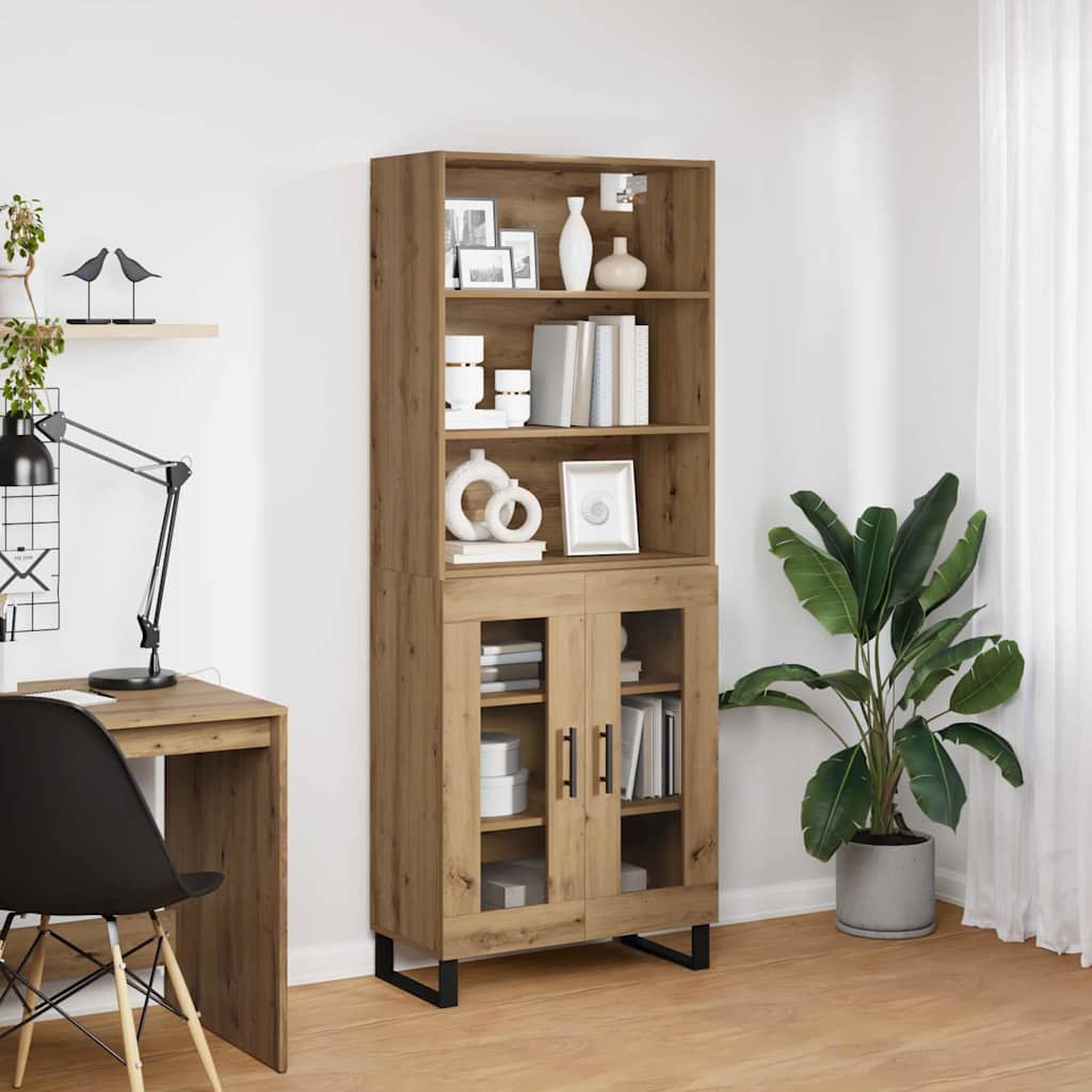 Highboard 2 pcs Umjetnički hrast Konstruirano drvo