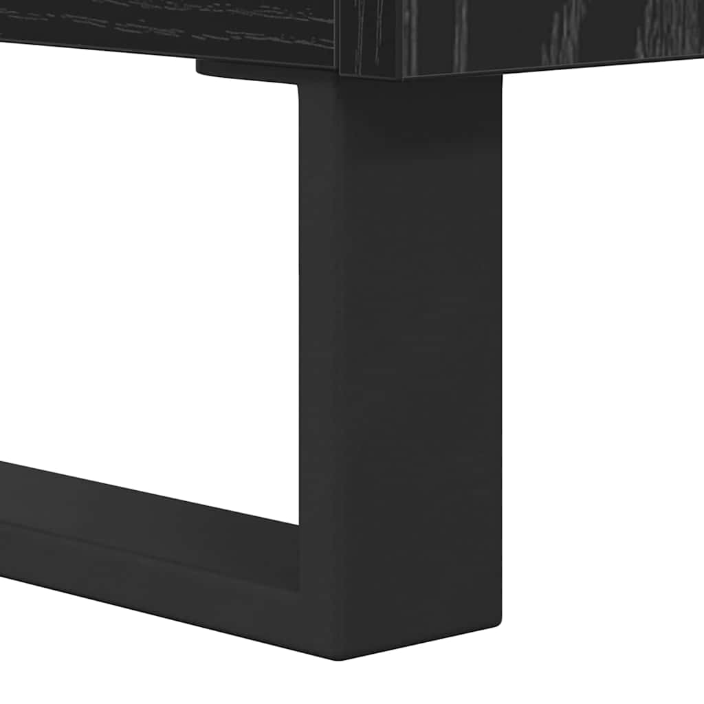 Highboard 2 pcs Crni hrast Konstruirano drvo