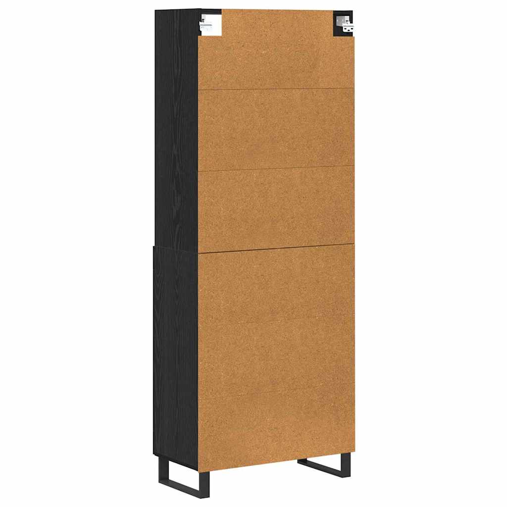 Highboard 2 pcs Crni hrast Konstruirano drvo