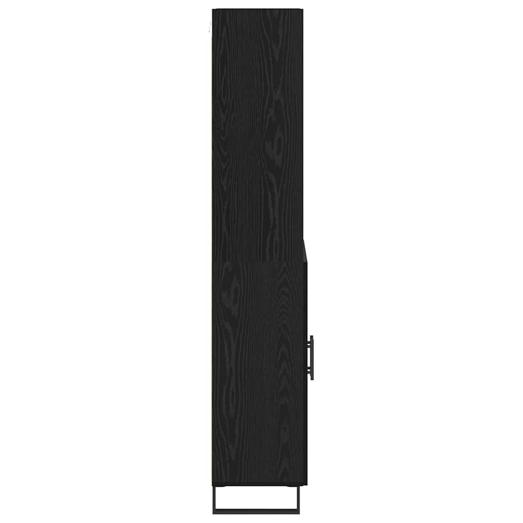 Highboard 2 pcs Crni hrast Konstruirano drvo
