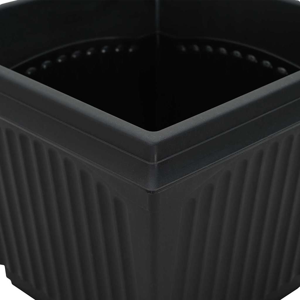 Kvadratna saksija za cvijeće 6 pcs Crna 33 x 33 x 26 cm