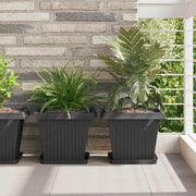 Kvadratna saksija za cvijeće 6 pcs Crna 33 x 33 x 26 cm