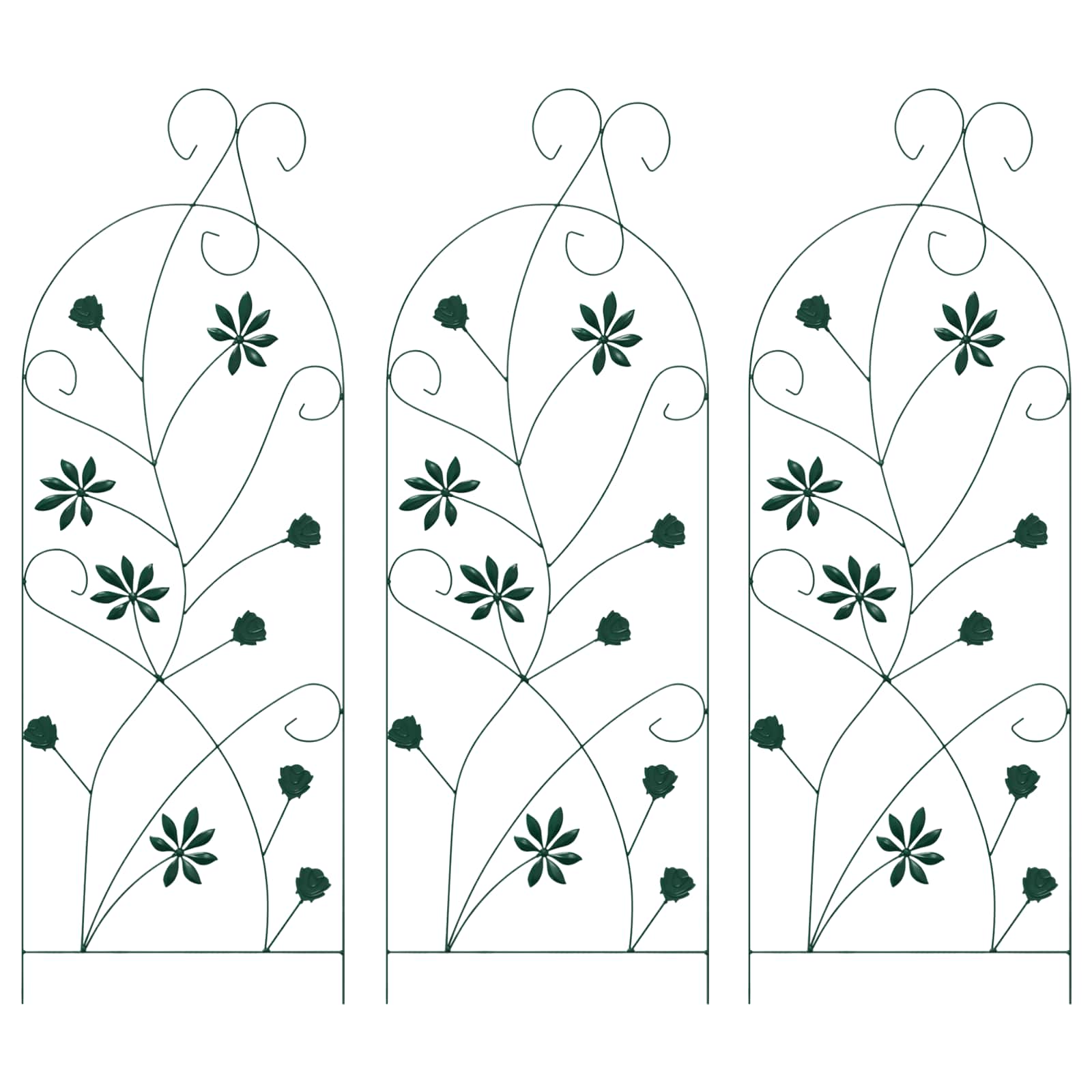 Vrtna Ograda 3 pcs Zelena 112 x 39,5 cm Čelik