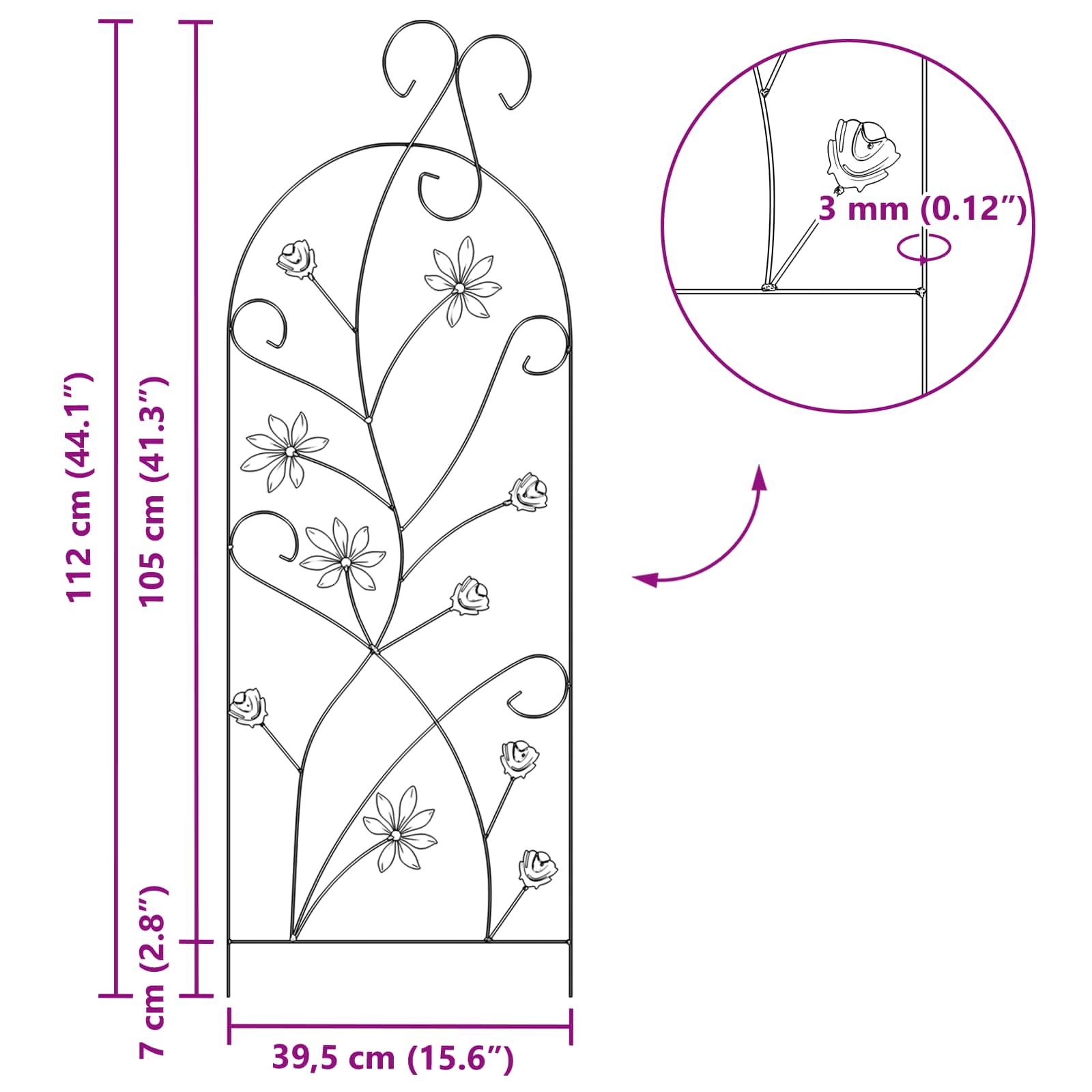 Vrtna Ograda 3 pcs Zelena 112 x 39,5 cm Čelik
