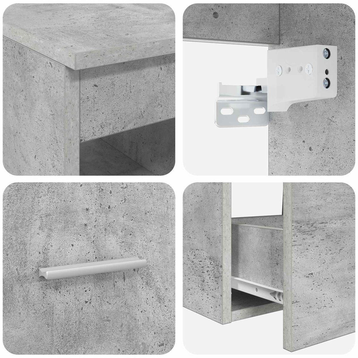 Set namještaja za kupaonicu 2 kom. Betonska siva 49,5 x 41 x 80 cm