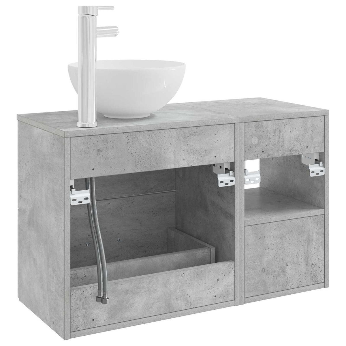 Set namještaja za kupaonicu 2 kom. Betonska siva 49,5 x 41 x 80 cm