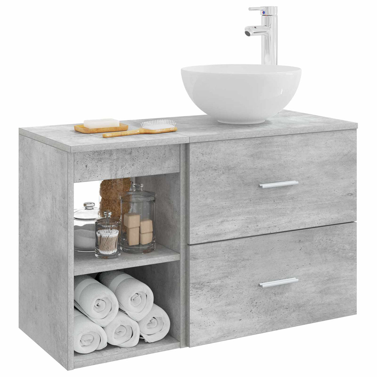 Set namještaja za kupaonicu 2 kom. Betonska siva 49,5 x 41 x 80 cm