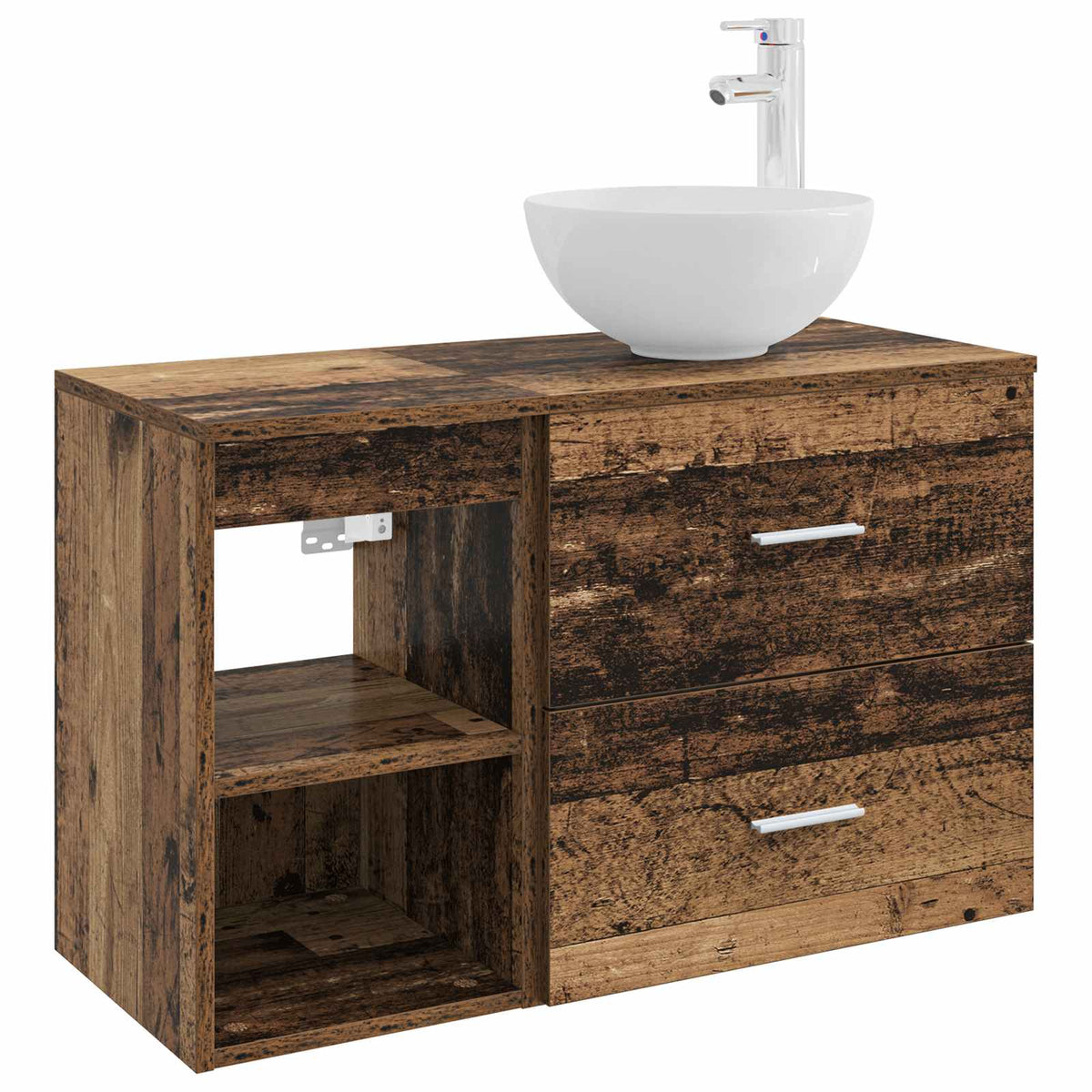 Set namještaja za kupaonicu 2 kom. Staro drvo Konstruirano drvo Smeđa 49,5 x 41 x 80 cm