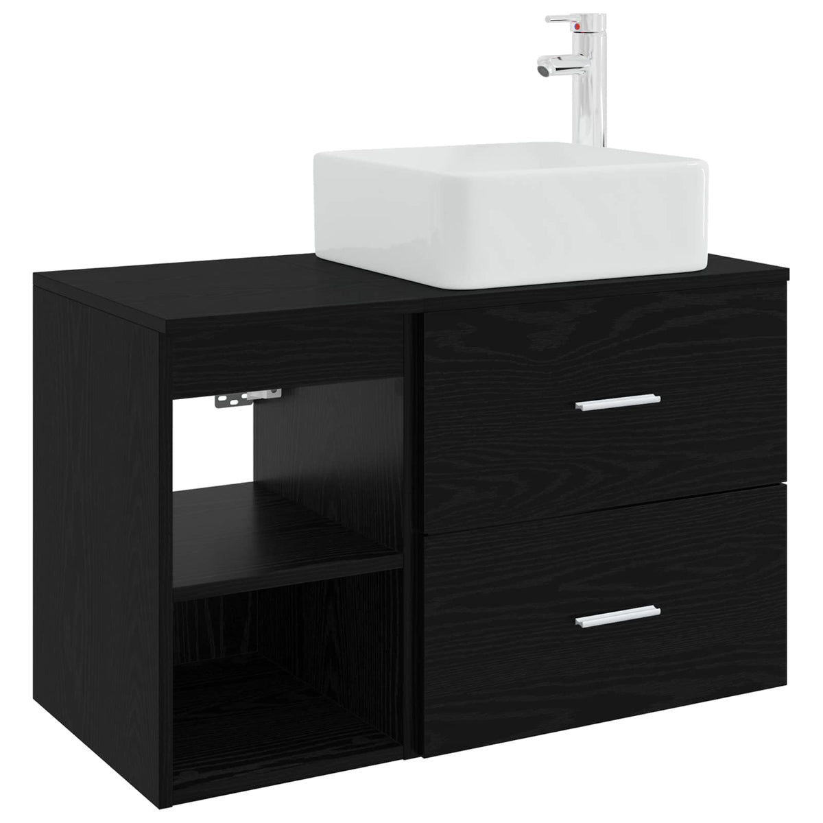 Set namještaja za kupaonicu 2 kom. Crni hrast Konstruirano drvo Crna 49,5 x 41 x 80 cm