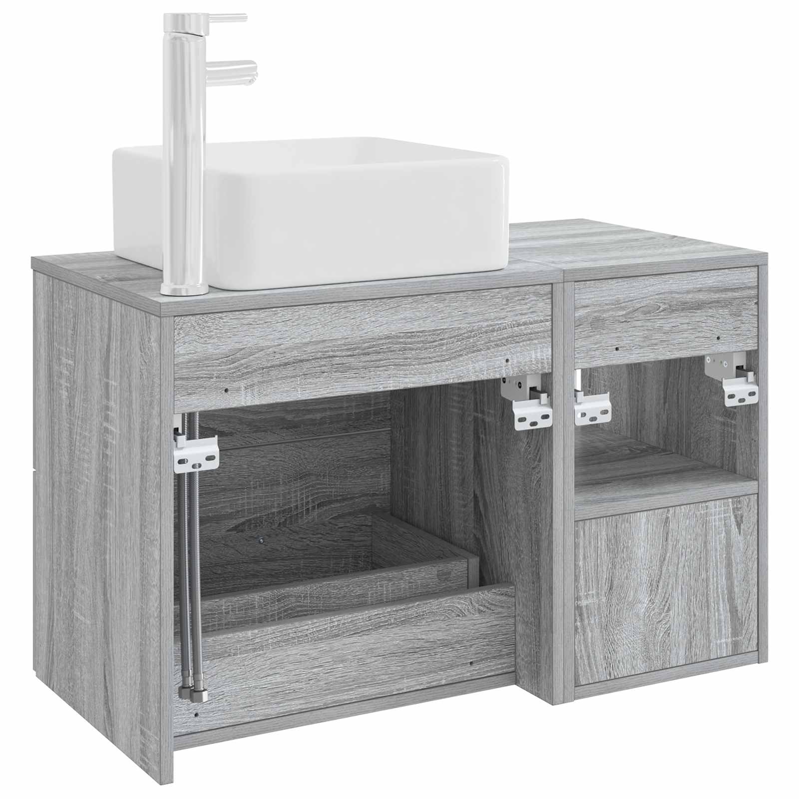 Set namještaja za kupaonicu 2 pcs Siva Sonoma Konstruirano drvo