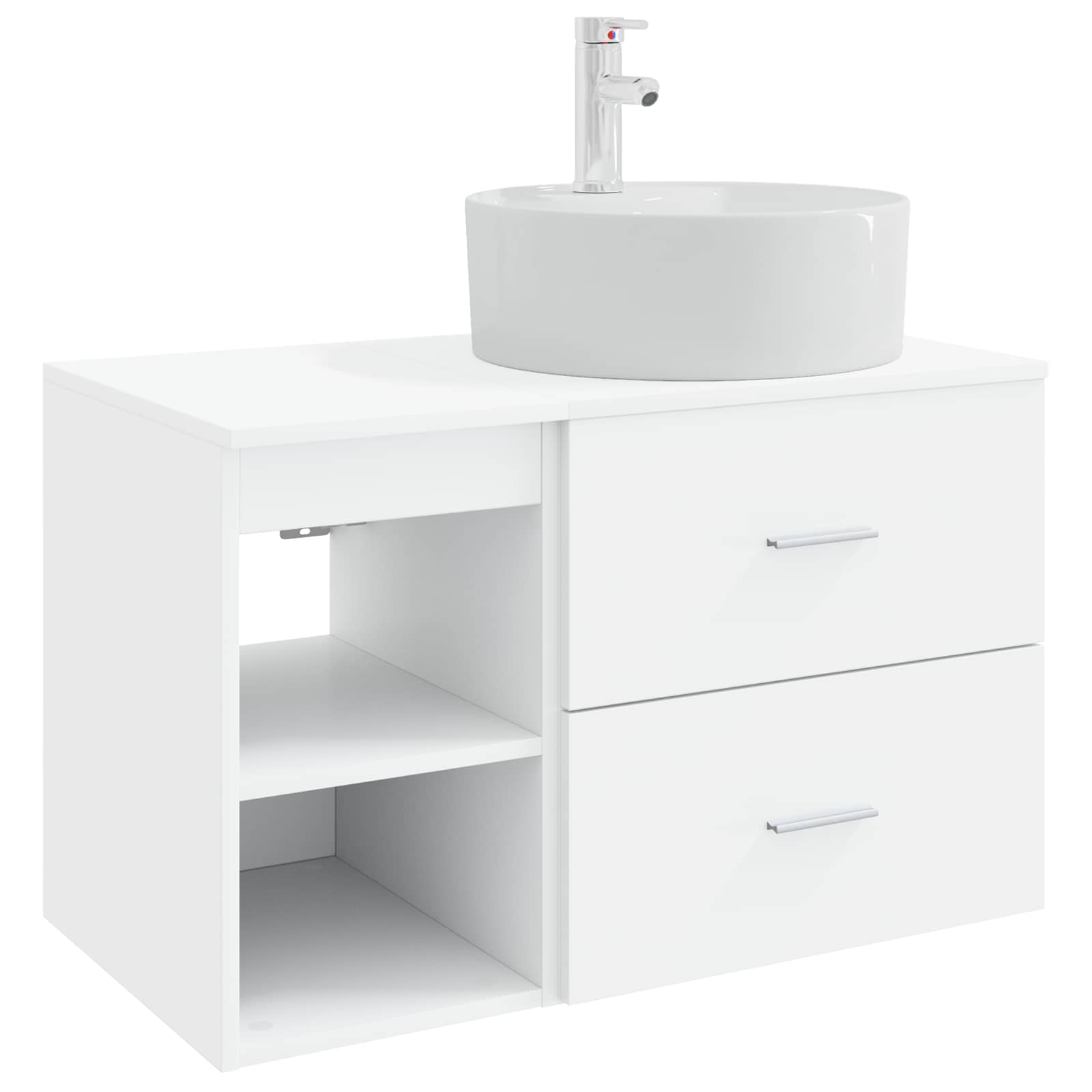 Set namještaja za kupaonicu 2 pcs Bijela Konstruirano drvo