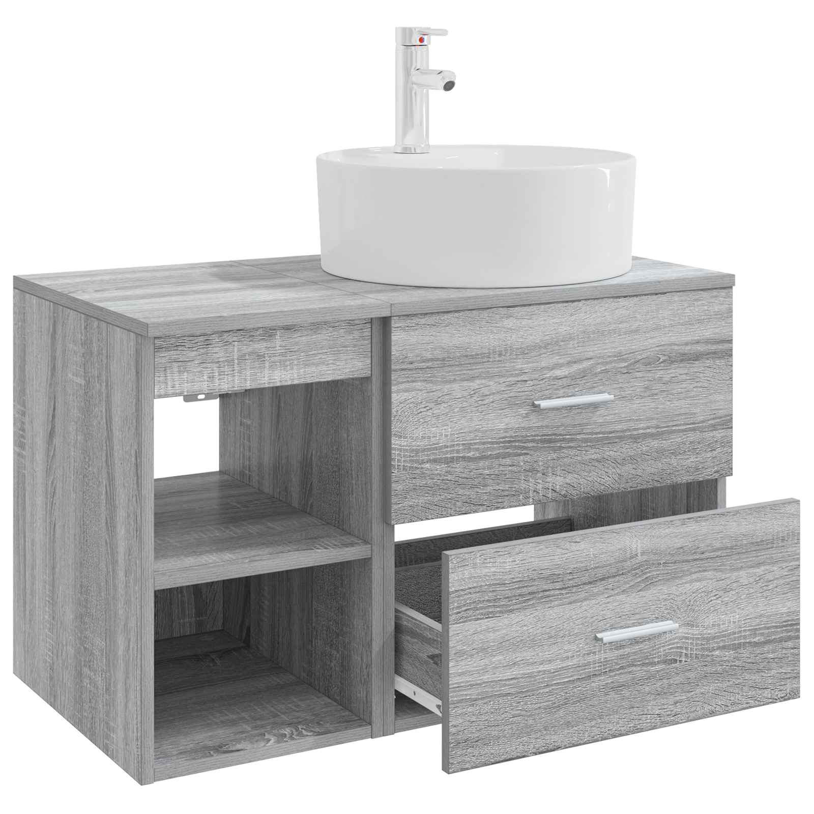 Set namještaja za kupaonicu 2 pcs Siva Sonoma Konstruirano drvo