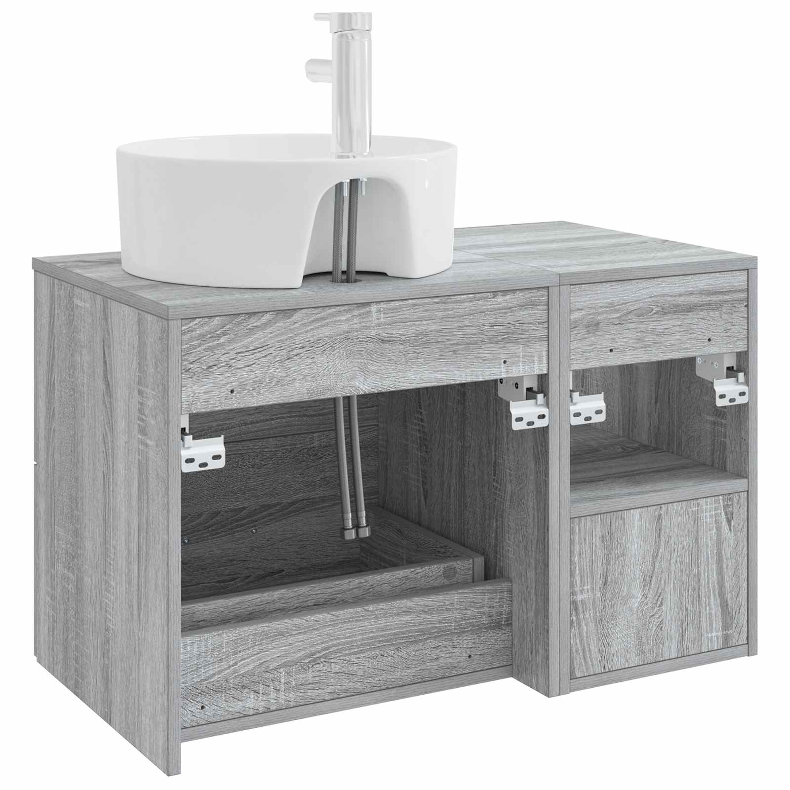 Set namještaja za kupaonicu 2 pcs Siva Sonoma Konstruirano drvo