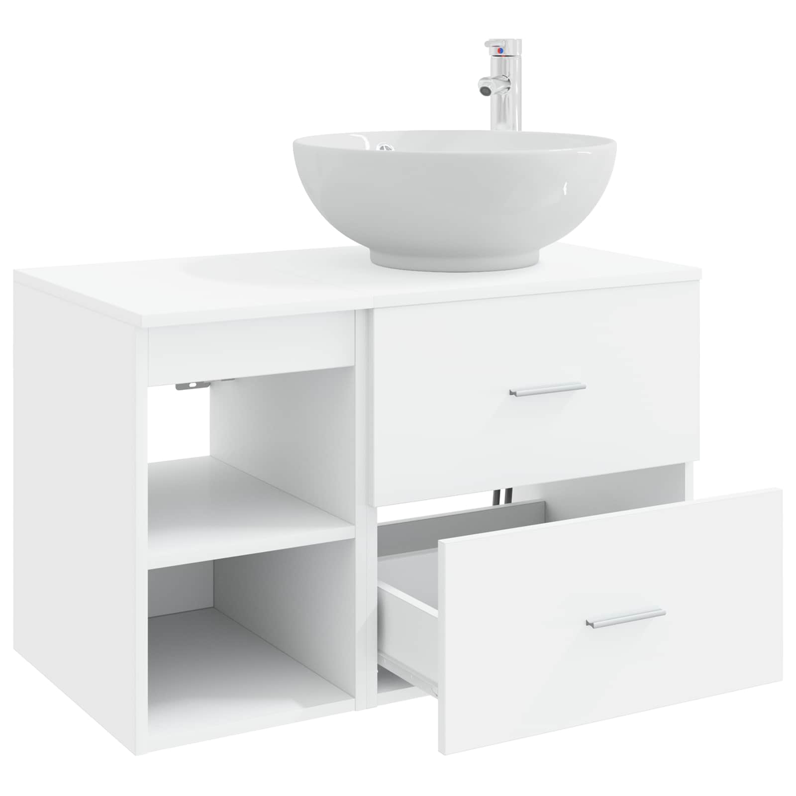 Set namještaja za kupaonicu 2 pcs Bijela Konstruirano drvo