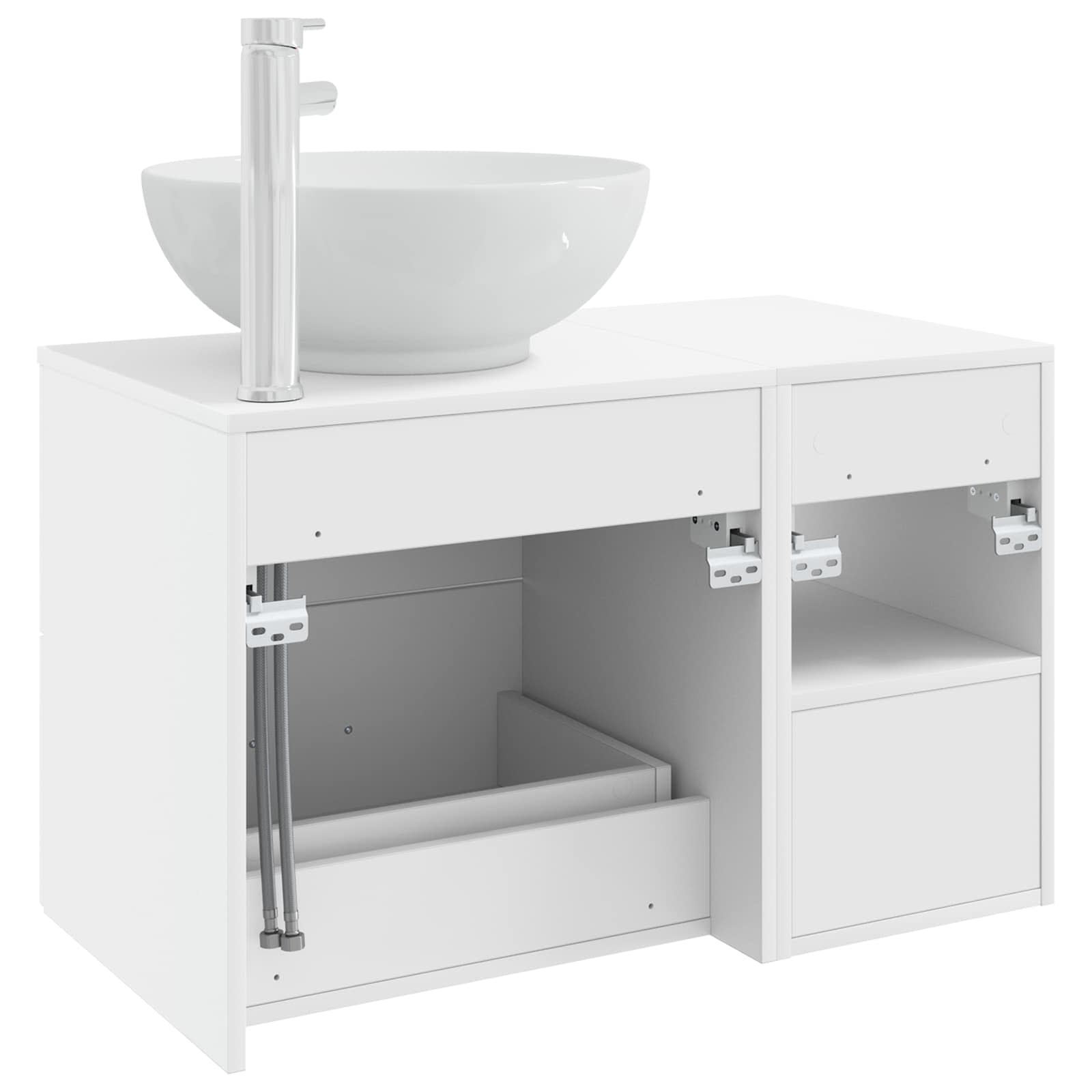 Set namještaja za kupaonicu 2 pcs Bijela Konstruirano drvo