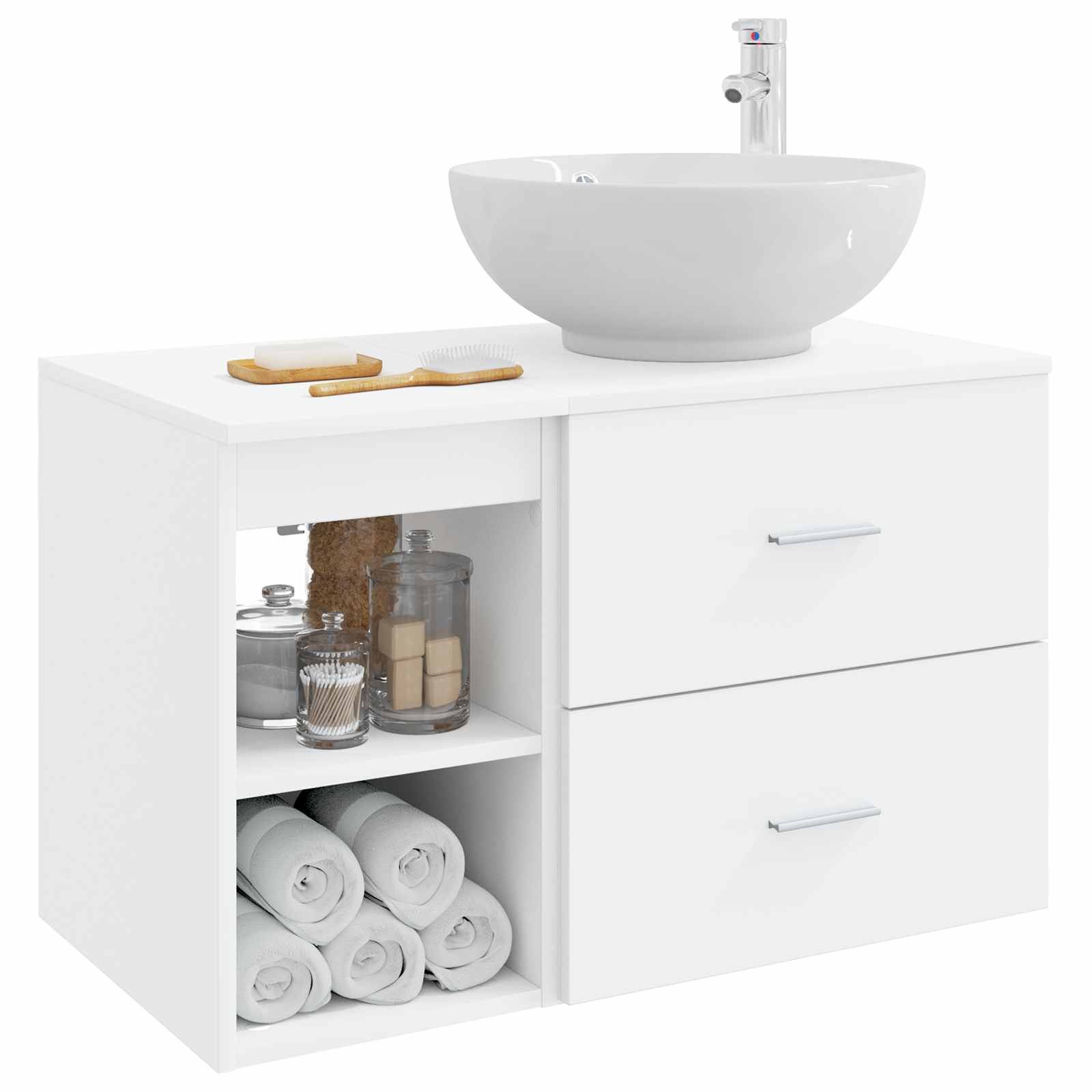 Set namještaja za kupaonicu 2 pcs Bijela Konstruirano drvo