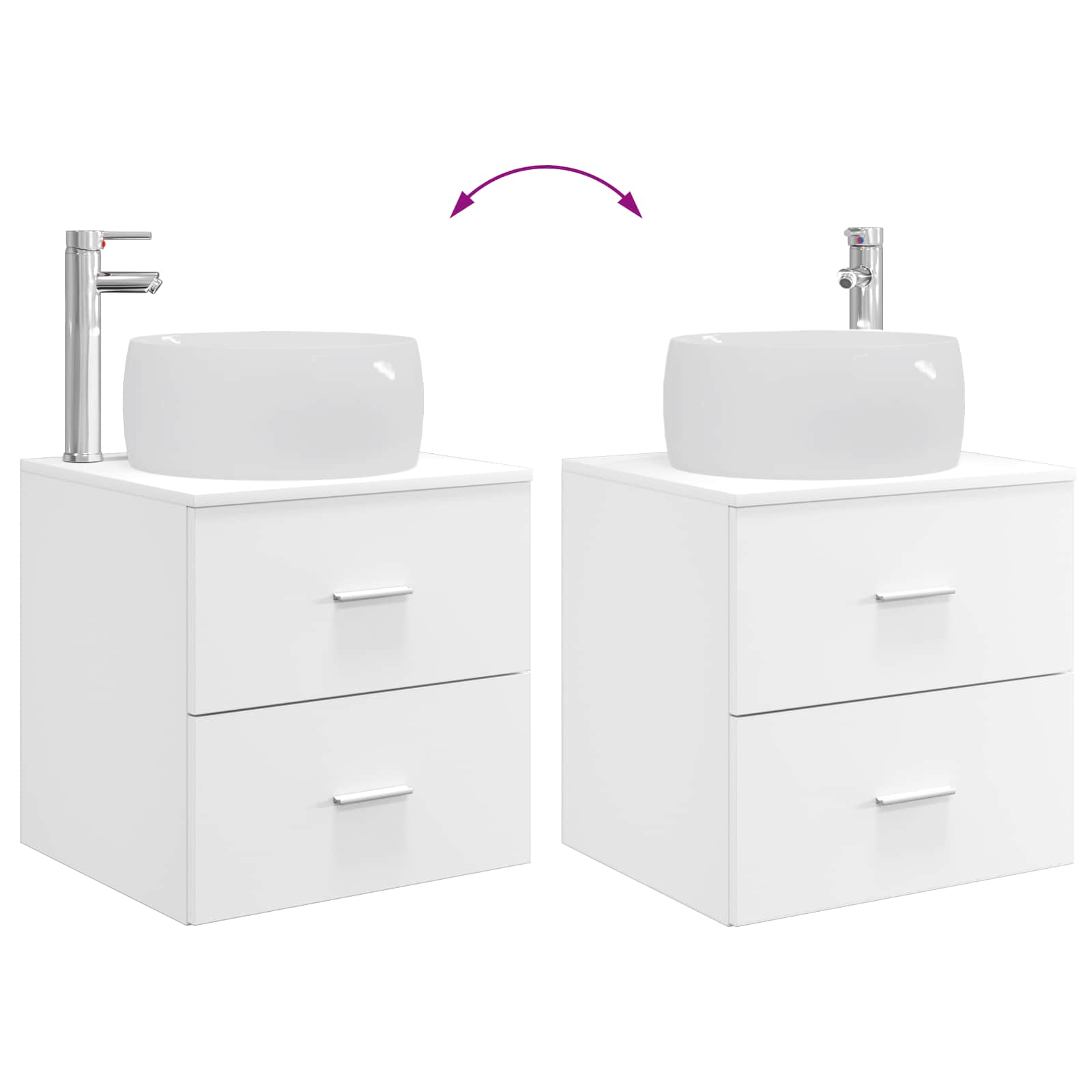 Set namještaja za kupaonicu 2 pcs Bijela Konstruirano drvo