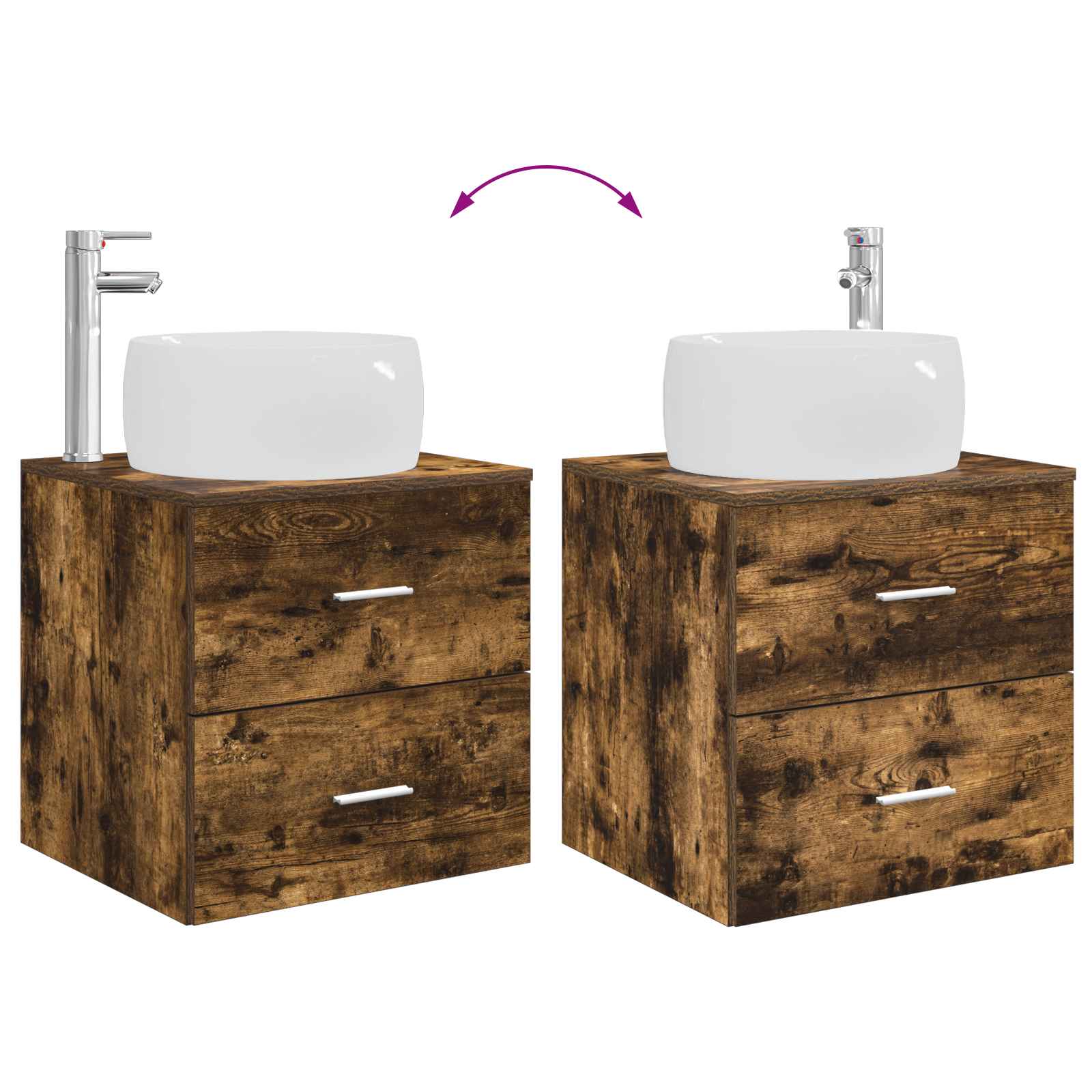 Set namještaja za kupaonicu 2 pcs Dimljeni hrast