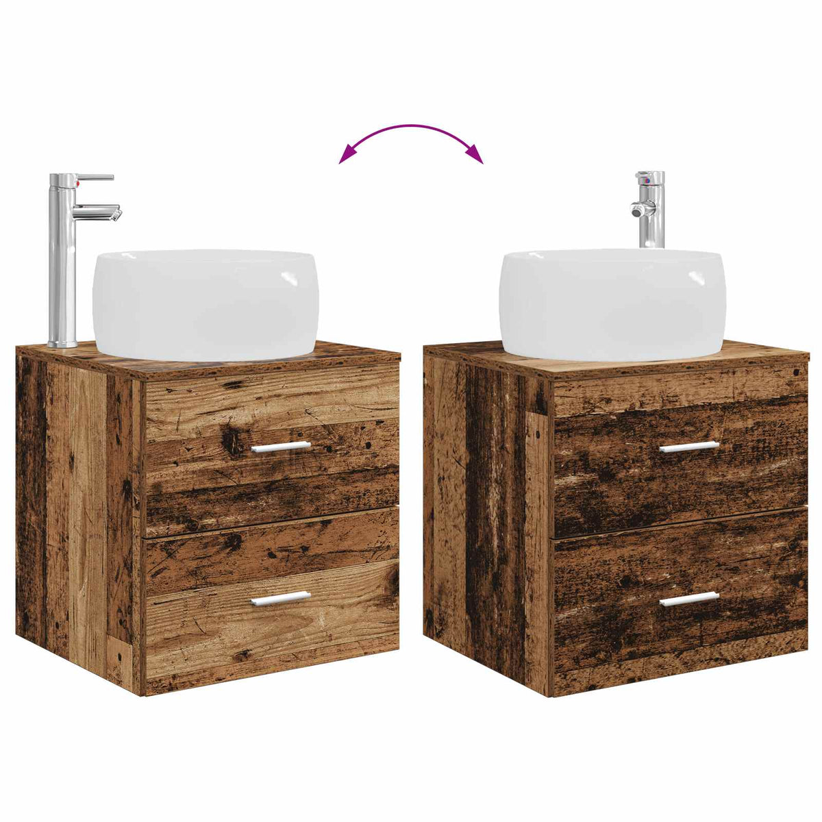 Set namještaja za kupaonicu 2 kom. Staro drvo Konstruirano drvo Smeđa 49,5 x 44,5 x 80 cm