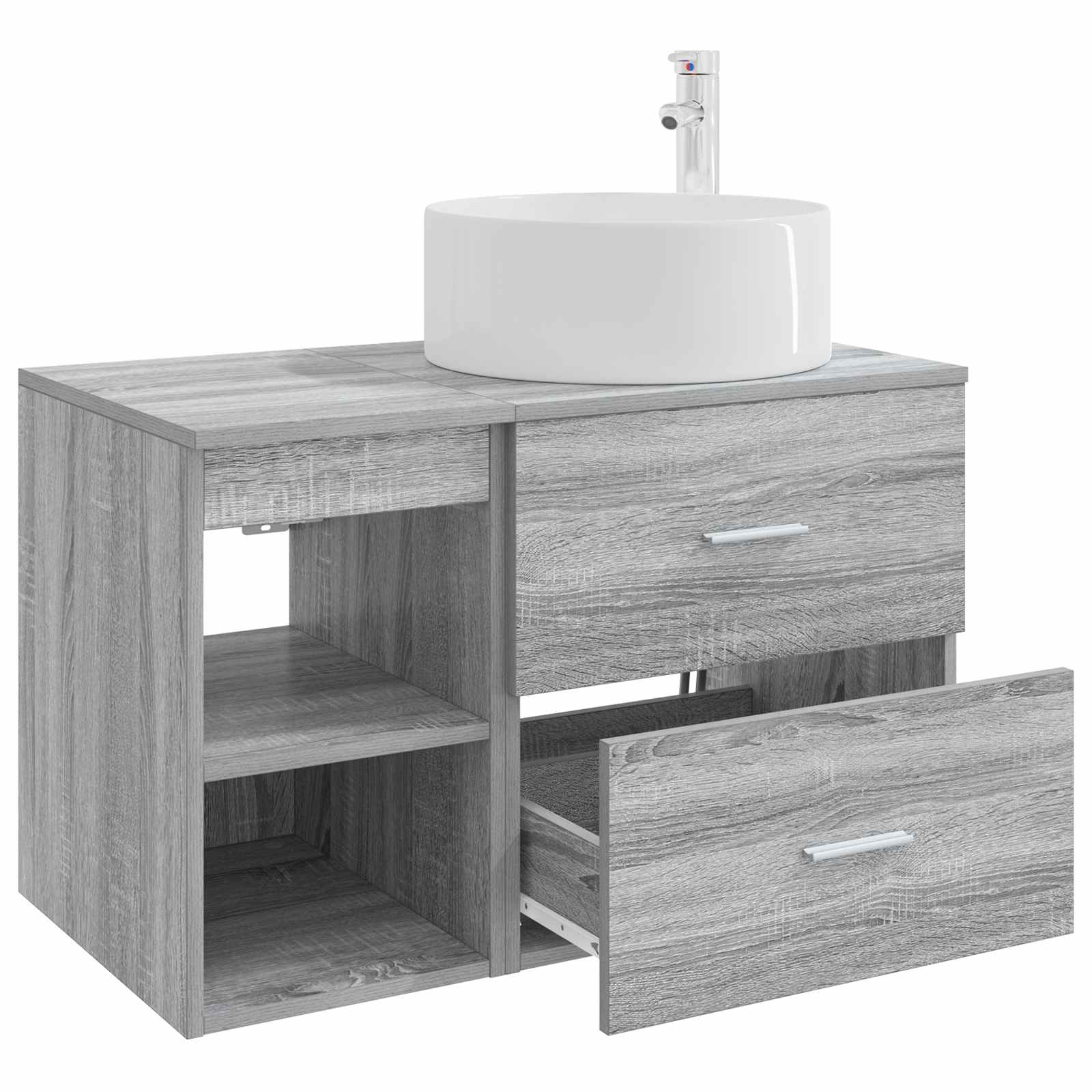 Set namještaja za kupaonicu 2 pcs Siva Sonoma Konstruirano drvo