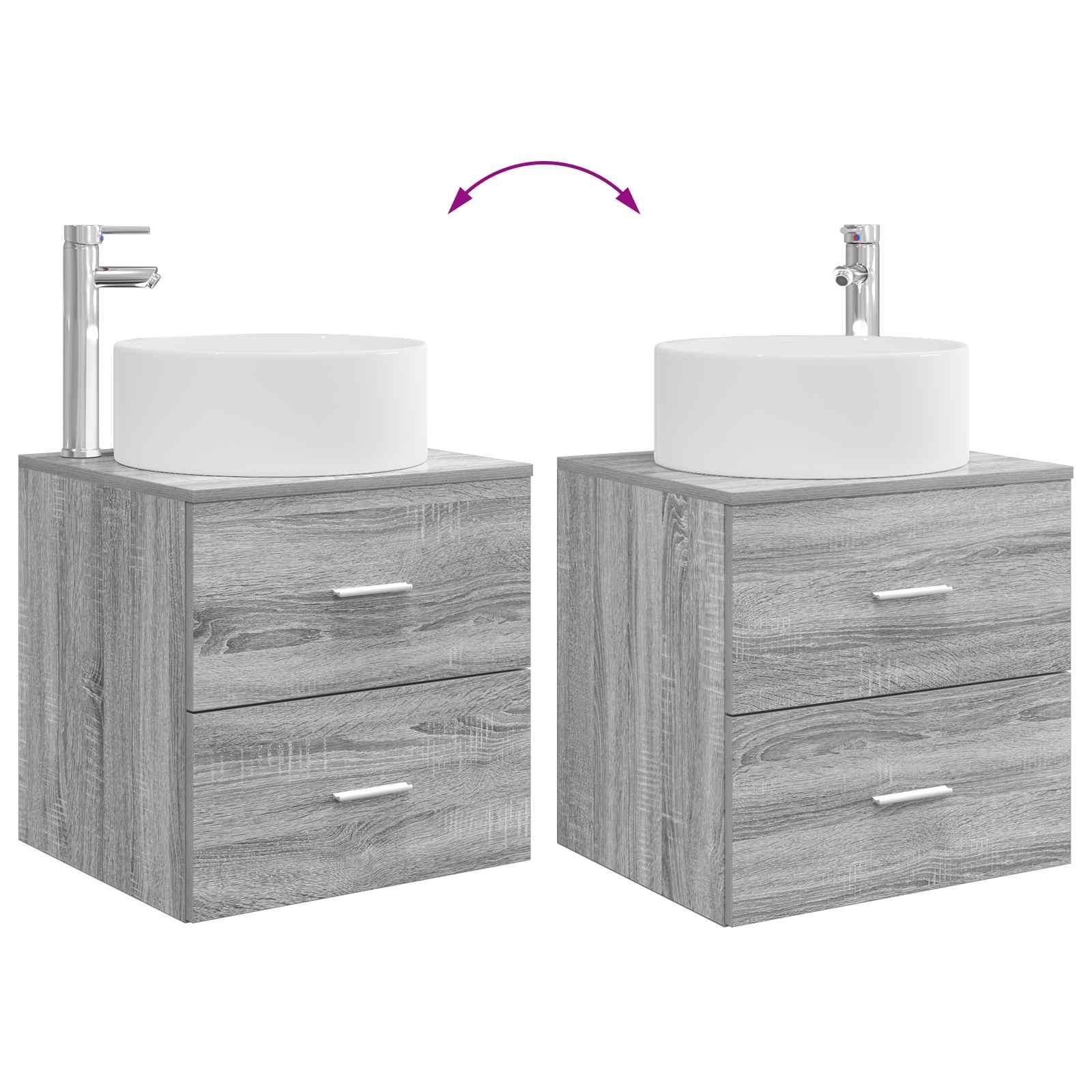 Set namještaja za kupaonicu 2 pcs Siva Sonoma Konstruirano drvo