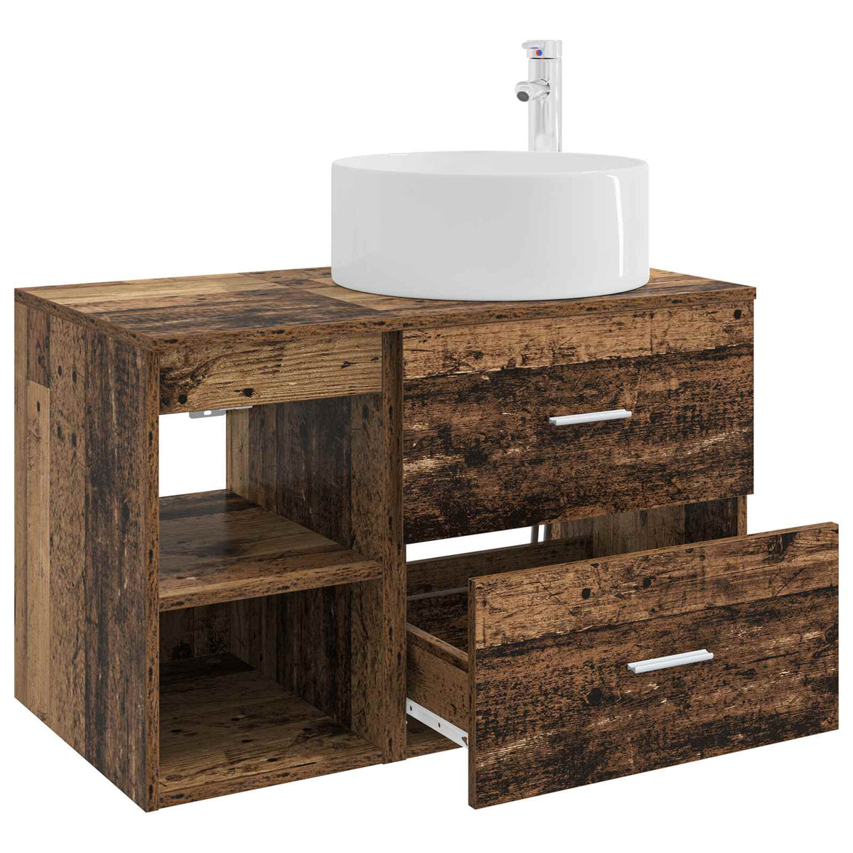 Set namještaja za kupaonicu 2 kom. Staro drvo Konstruirano drvo Smeđa 49,5 x 44,5 x 80 cm