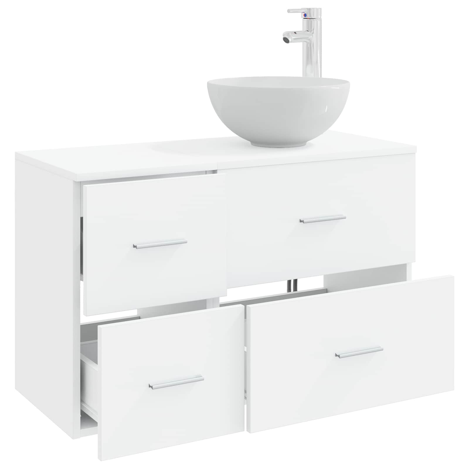 Set namještaja za kupaonicu 2 pcs Bijela Konstruirano drvo