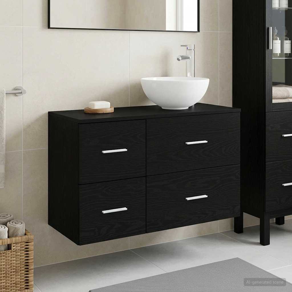 Set namještaja za kupaonicu 2 kom. Crni hrast 49,5 x 35 x 80 cm