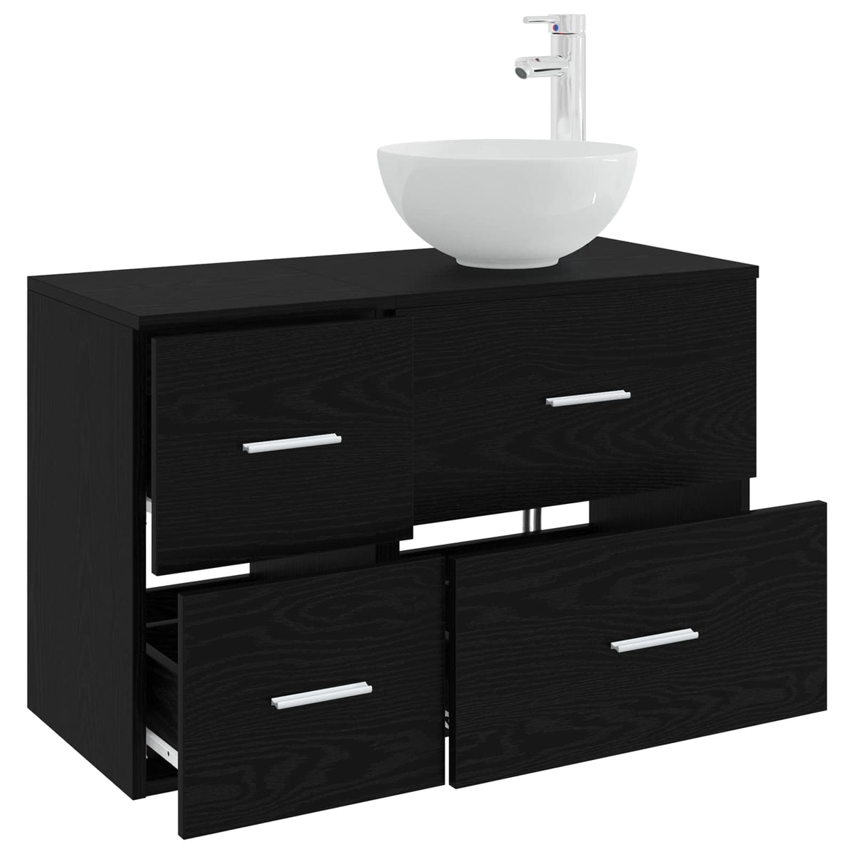 Set namještaja za kupaonicu 2 kom. Crni hrast 49,5 x 35 x 80 cm