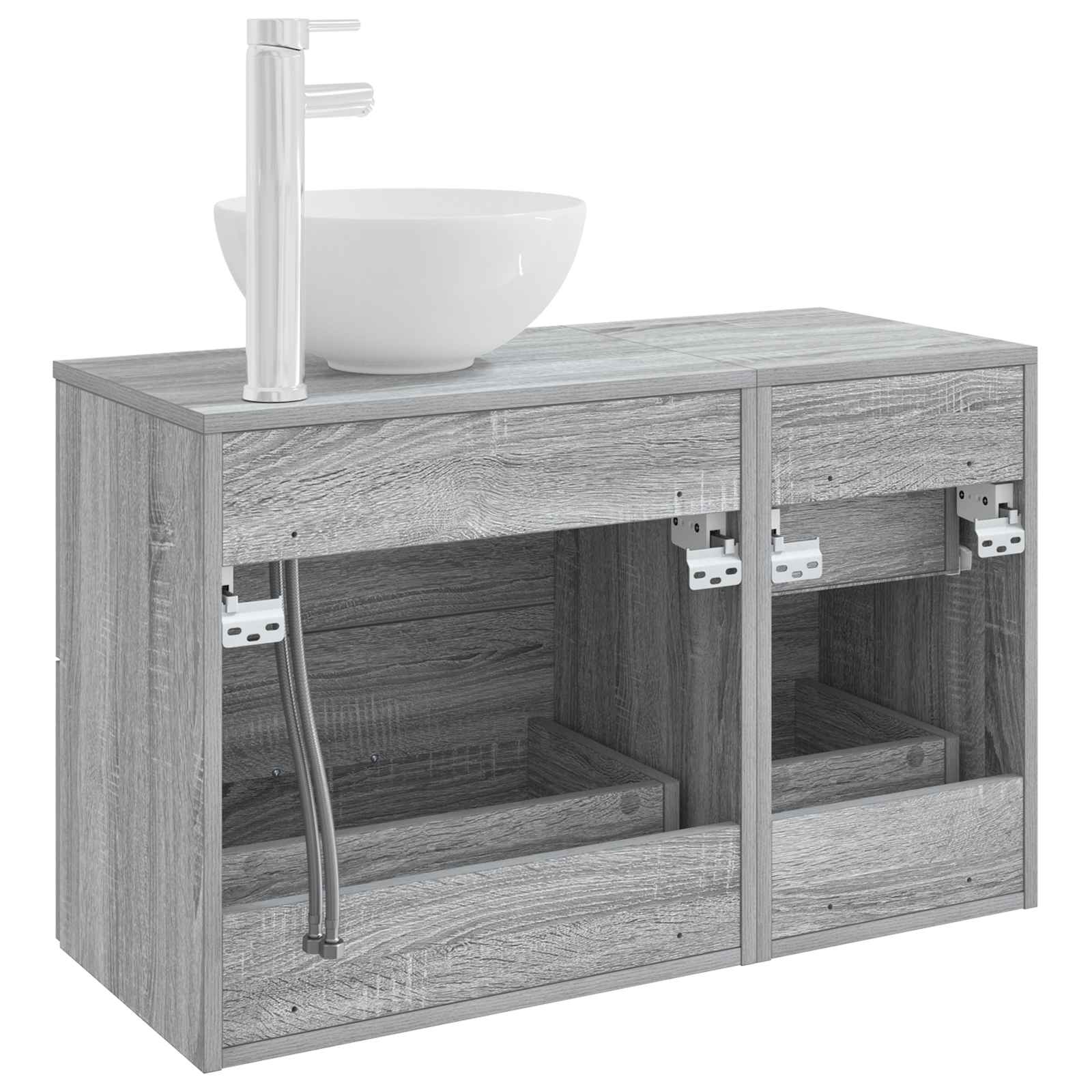 Set namještaja za kupaonicu 2 pcs Siva Sonoma Konstruirano drvo