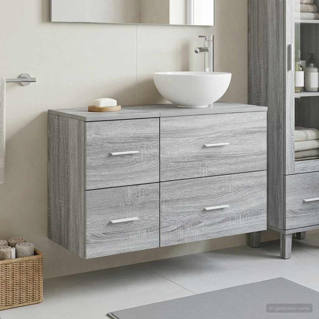Set namještaja za kupaonicu 2 kom. Siva Sonoma 49,5 x 41 x 80 cm