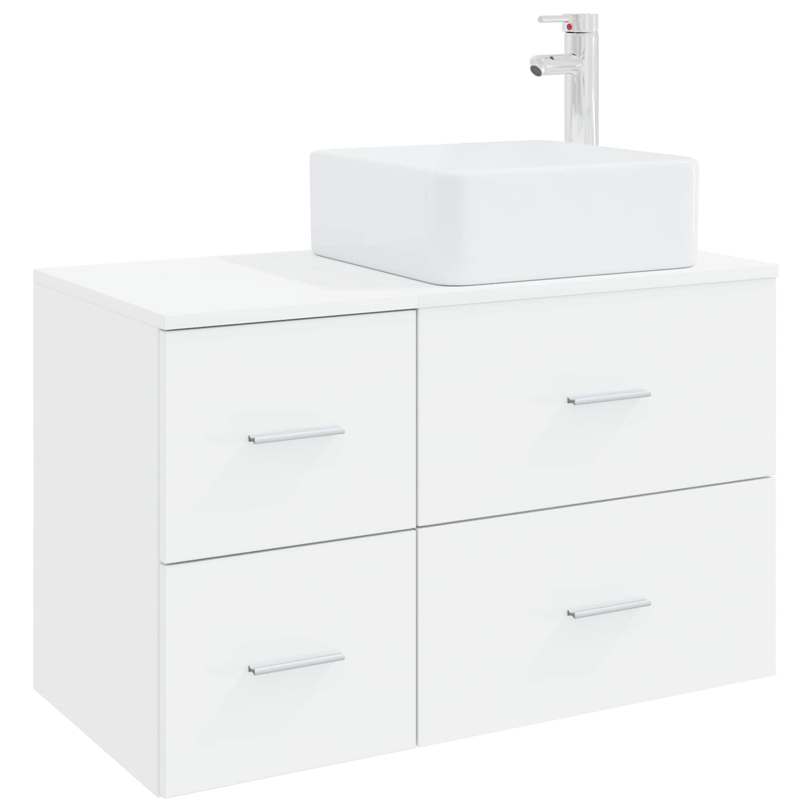 Set namještaja za kupaonicu 2 pcs Bijela Konstruirano drvo