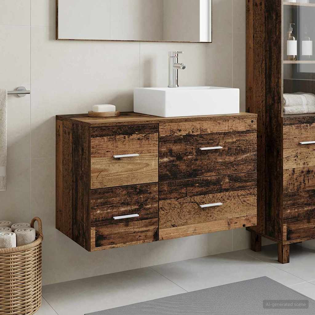 Set namještaja za kupaonicu 2 kom. Staro drvo Konstruirano drvo Smeđa 49,5 x 41 x 79,5 cm