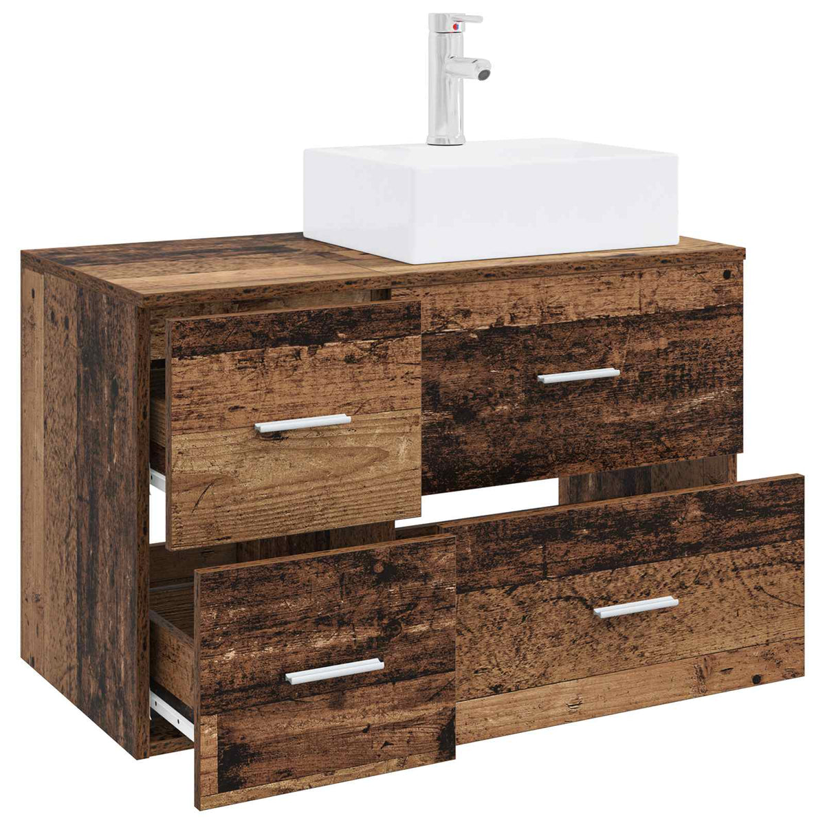 Set namještaja za kupaonicu 2 kom. Staro drvo Konstruirano drvo Smeđa 49,5 x 41 x 79,5 cm