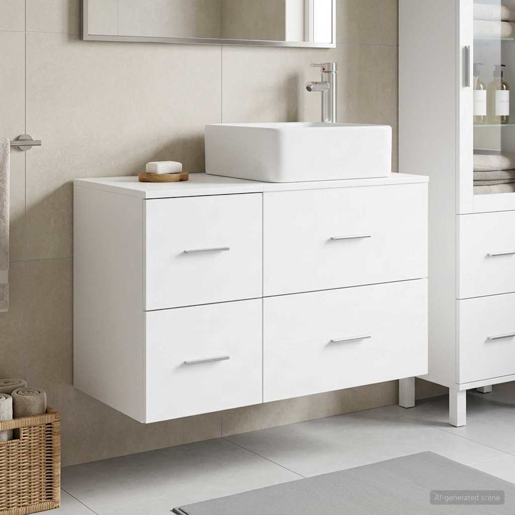 Set namještaja za kupaonicu 2 kom. Bijela Konstruirano drvo 59 x 35 x 80 cm