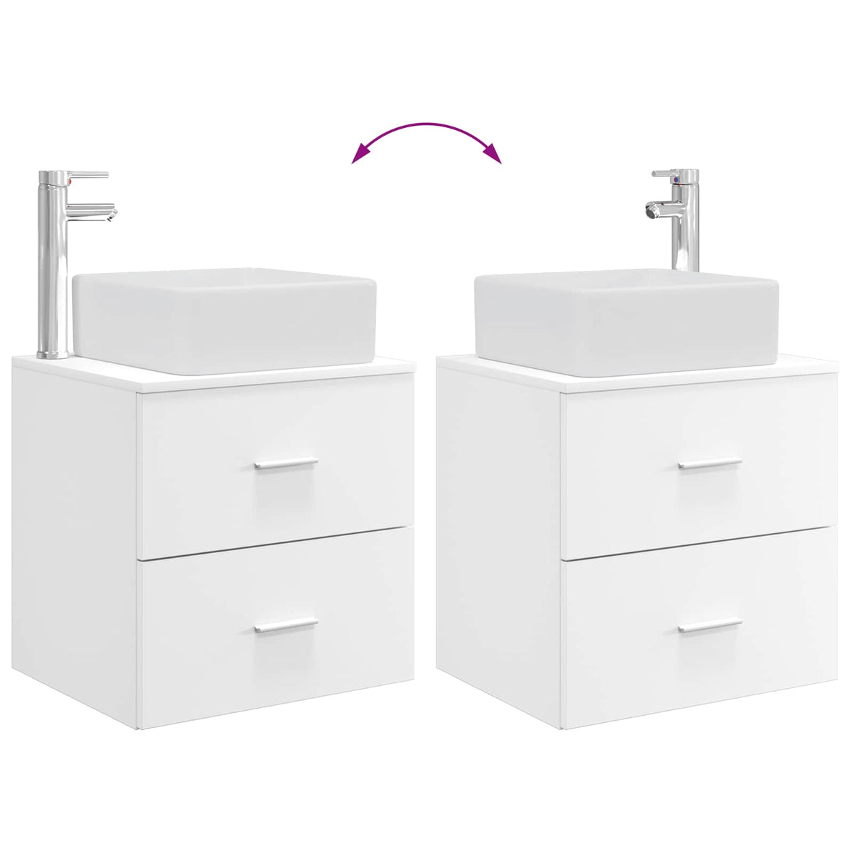 Set namještaja za kupaonicu 2 kom. Bijela Konstruirano drvo 59 x 35 x 80 cm