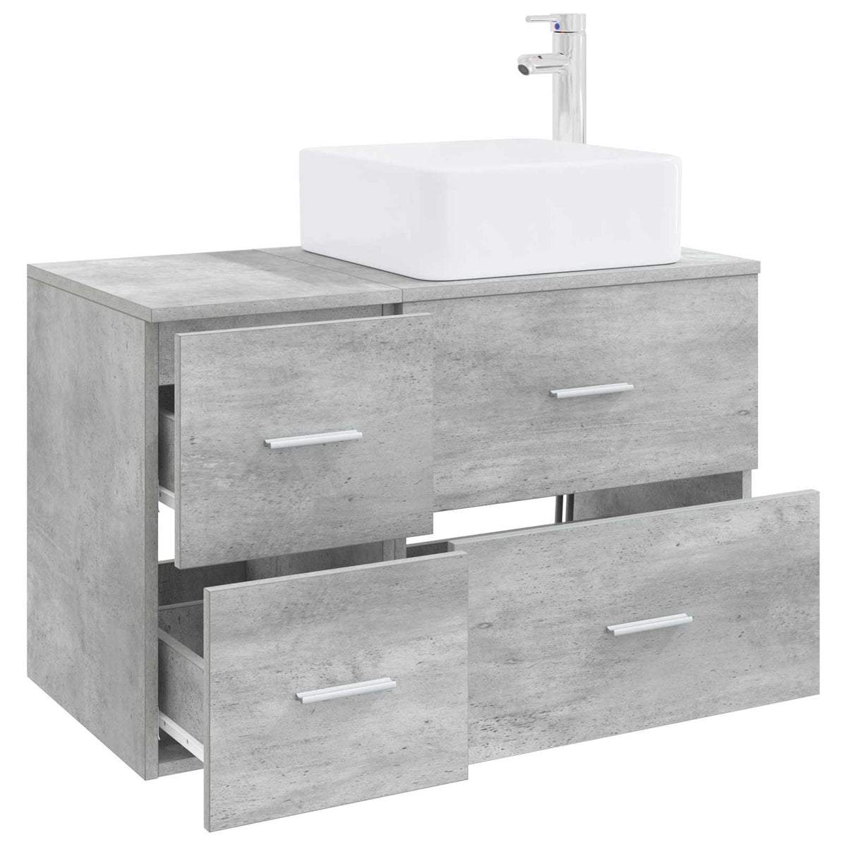 Set namještaja za kupaonicu 2 kom. Betonska siva 59 x 35 x 80 cm