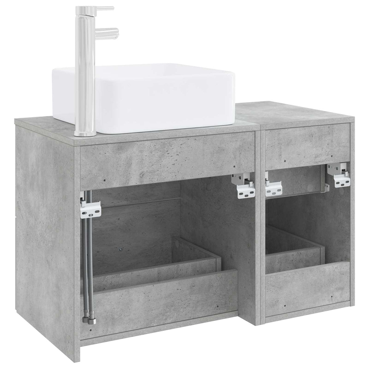 Set namještaja za kupaonicu 2 kom. Betonska siva 59 x 35 x 80 cm