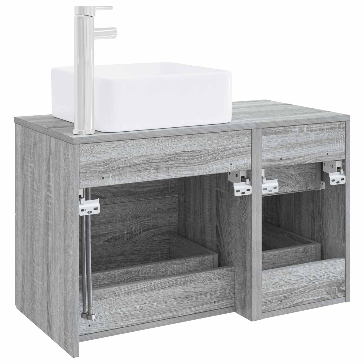 Set namještaja za kupaonicu 2 kom. Siva Sonoma 59 x 35 x 80 cm