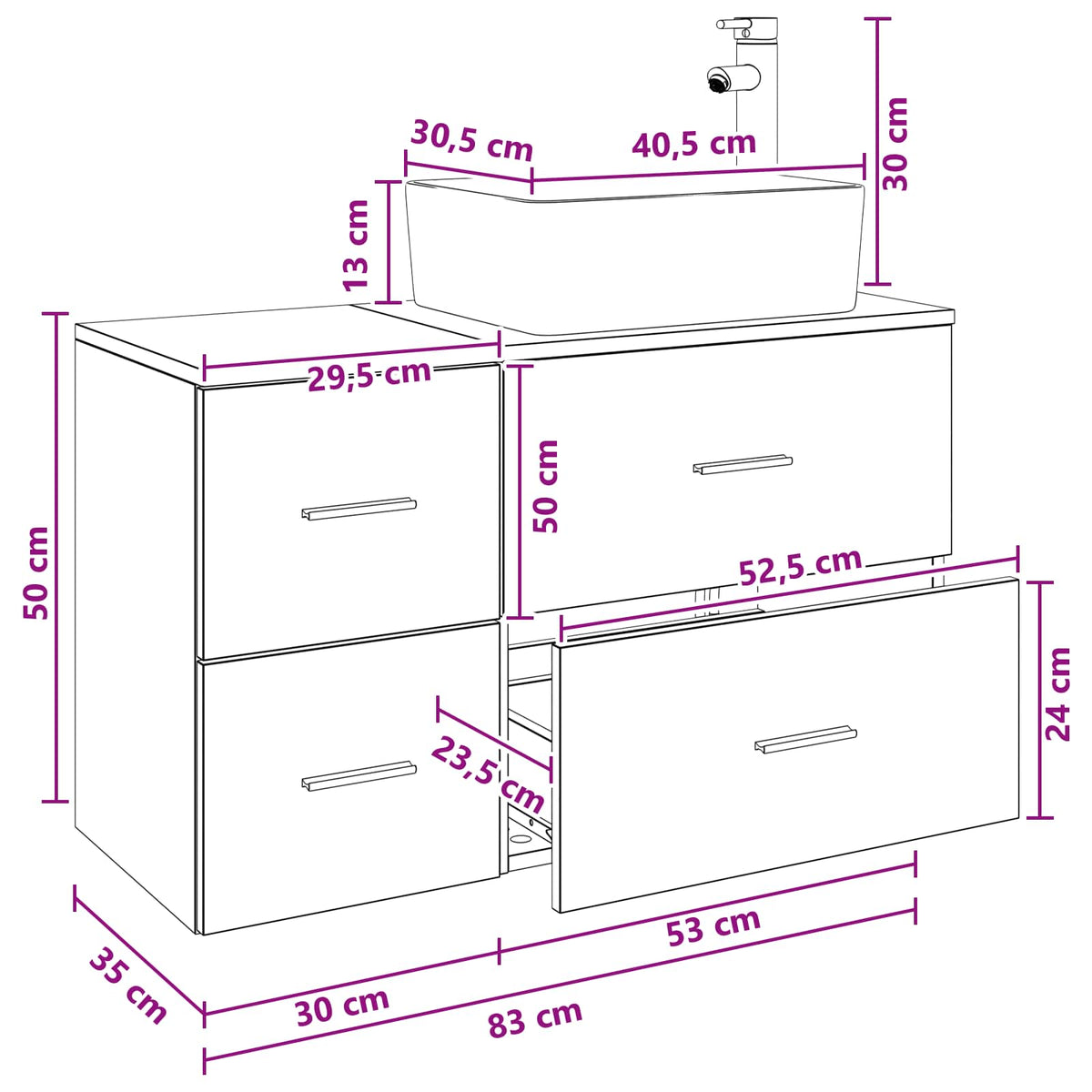 Set namještaja za kupaonicu 2 kom. Siva Sonoma 59 x 35 x 80 cm
